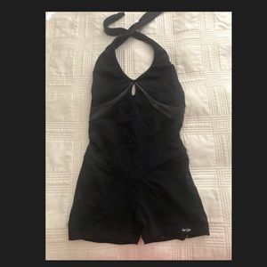 JO and JAX black keyhole petite shorts unitard
